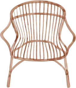 Watercolor Boho Rattan Chair